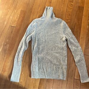 Jcrew wool cable grey turtleneck sweater, XS